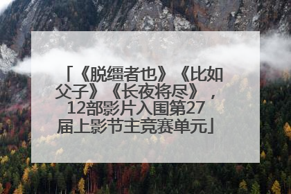 《脱缰者也》《比如父子》《长夜将尽》，12部影片入围第27届上影节主竞赛单元