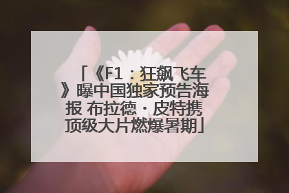 《F1：狂飙飞车》曝中国独家预告海报 布拉德・皮特携顶级大片燃爆暑期