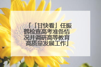 「甘快看」任振鹤检查高考准备情况并调研高等教育高质量发展工作