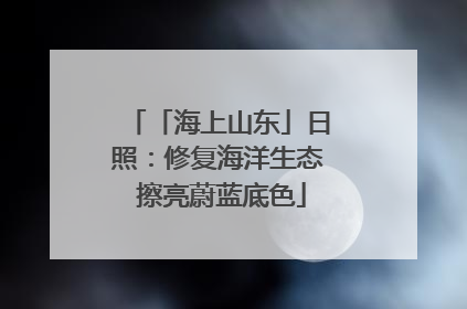 「海上山东」日照：修复海洋生态 擦亮蔚蓝底色