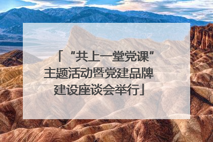 “共上一堂党课”主题活动暨党建品牌建设座谈会举行