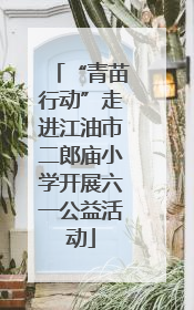 “青苗行动”走进江油市二郎庙小学开展六一公益活动