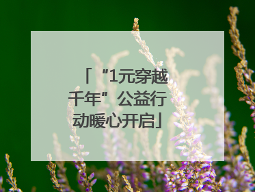 “1元穿越千年”公益行动暖心开启