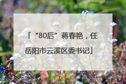 “80后”蒋春艳，任岳阳市云溪区委书记