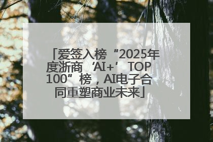 爱签入榜“2025年度浙商‘AI+’TOP100”榜，AI电子合同重塑商业未来