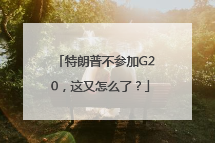 特朗普不参加G20，这又怎么了？