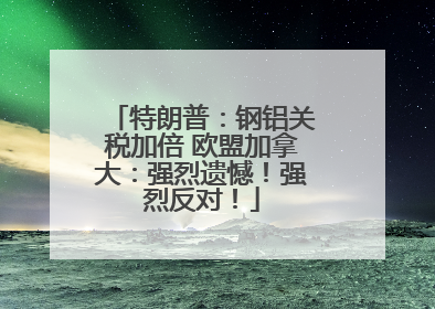 特朗普：钢铝关税加倍 欧盟加拿大：强烈遗憾！强烈反对！