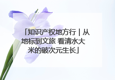 知识产权地方行｜从地标到文旅 看清水大米的破次元生长