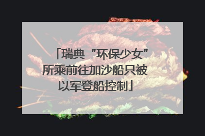 瑞典“环保少女”所乘前往加沙船只被以军登船控制