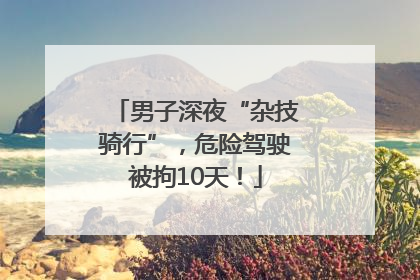 男子深夜“杂技骑行”，危险驾驶被拘10天！