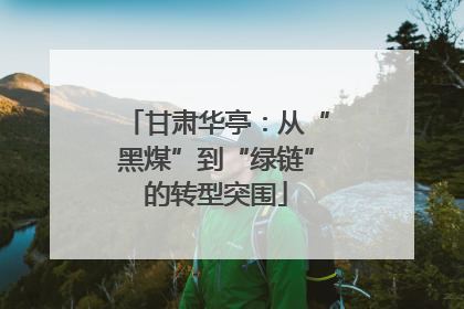 甘肃华亭：从“黑煤”到“绿链”的转型突围