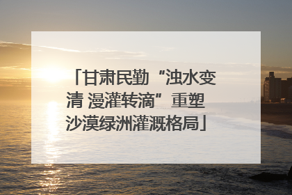 甘肃民勤“浊水变清 漫灌转滴”重塑沙漠绿洲灌溉格局