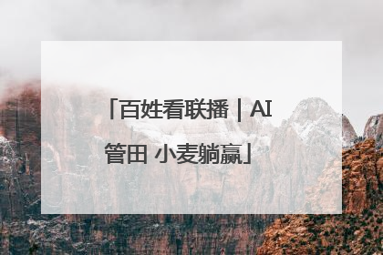 百姓看联播｜AI管田 小麦躺赢