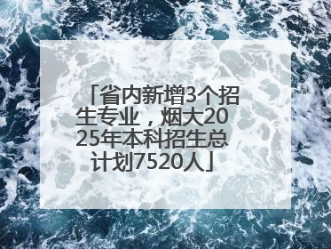 省内新增3个招生专业，烟大2025年本科招生总计划7520人
