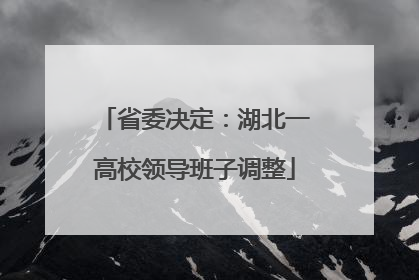 省委决定：湖北一高校领导班子调整