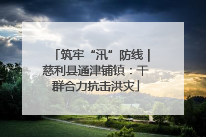 筑牢“汛”防线｜慈利县通津铺镇：干群合力抗击洪灾