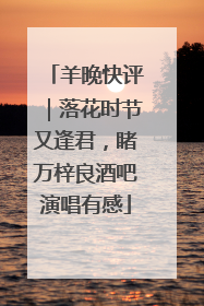 羊晚快评｜落花时节又逢君，睹万梓良酒吧演唱有感
