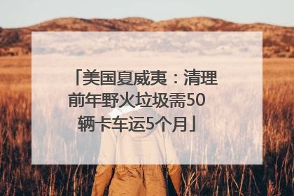 美国夏威夷：清理前年野火垃圾需50辆卡车运5个月