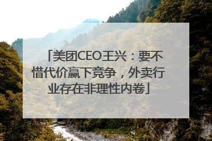 美团CEO王兴：要不惜代价赢下竞争，外卖行业存在非理性内卷