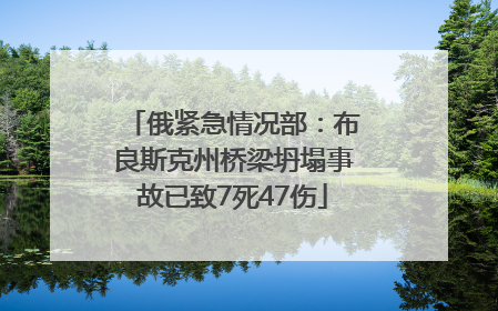 俄紧急情况部：布良斯克州桥梁坍塌事故已致7死47伤