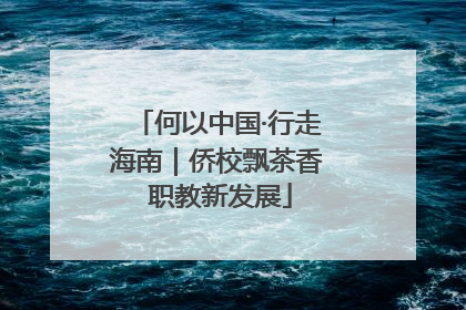 何以中国·行走海南｜侨校飘茶香 职教新发展