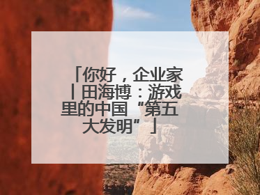 你好，企业家丨田海博：游戏里的中国“第五大发明”
