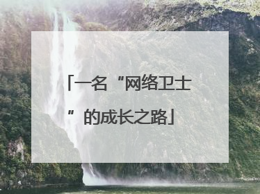 一名“网络卫士”的成长之路