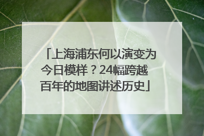 上海浦东何以演变为今日模样？24幅跨越百年的地图讲述历史