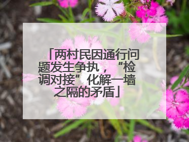 两村民因通行问题发生争执，“检调对接”化解一墙之隔的矛盾