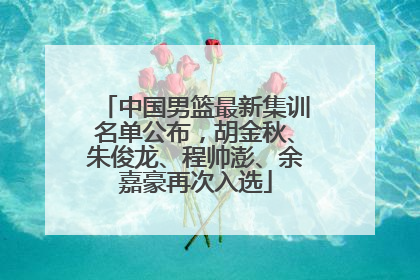 中国男篮最新集训名单公布，胡金秋、朱俊龙、程帅澎、余嘉豪再次入选