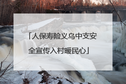 人保寿险义乌中支安全宣传入村暖民心