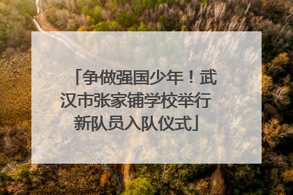 争做强国少年！武汉市张家铺学校举行新队员入队仪式