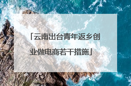 云南出台青年返乡创业做电商若干措施