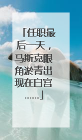 任职最后一天，马斯克眼角淤青出现在白宫……