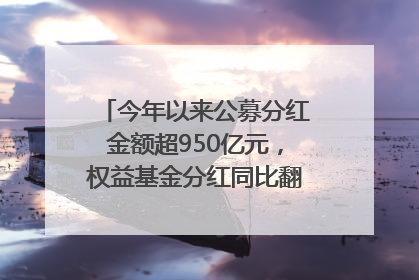 今年以来公募分红金额超950亿元，权益基金分红同比翻倍｜招财猫