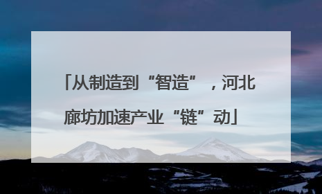从制造到“智造”，河北廊坊加速产业“链”动