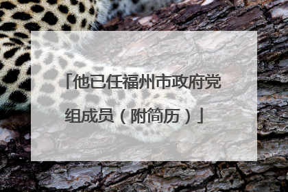 他已任福州市政府党组成员（附简历）