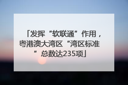 发挥“软联通”作用，粤港澳大湾区“湾区标准”总数达235项