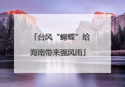 台风“蝴蝶”给海南带来强风雨