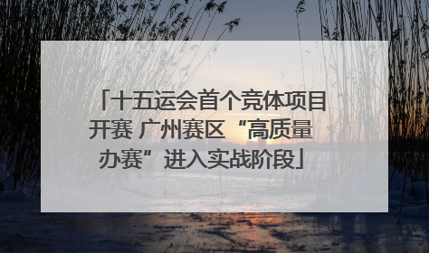 十五运会首个竞体项目开赛 广州赛区“高质量办赛”进入实战阶段
