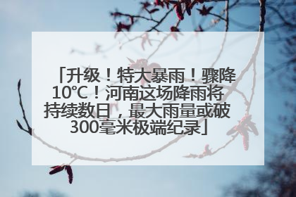 升级！特大暴雨！骤降10℃！河南这场降雨将持续数日，最大雨量或破300毫米极端纪录