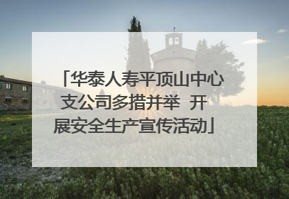 华泰人寿平顶山中心支公司多措并举  开展安全生产宣传活动