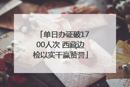 单日办证破1700人次 西藏边检以实干赢赞誉