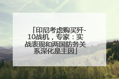 印尼考虑购买歼-10战机，专家：实战表现和两国防务关系深化是主因