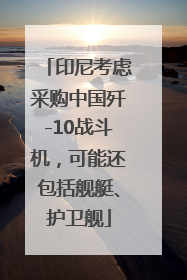 印尼考虑采购中国歼-10战斗机，可能还包括舰艇、护卫舰