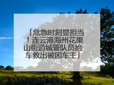 危急时刻显担当！连云港海州花果山街道城管队员抬车救出被困车主