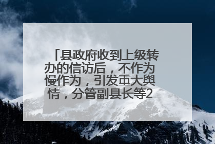 县政府收到上级转办的信访后，不作为慢作为，引发重大舆情，分管副县长等25人被处理