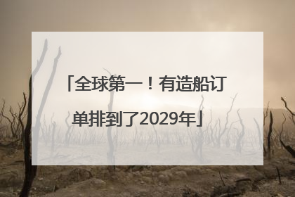 全球第一！有造船订单排到了2029年