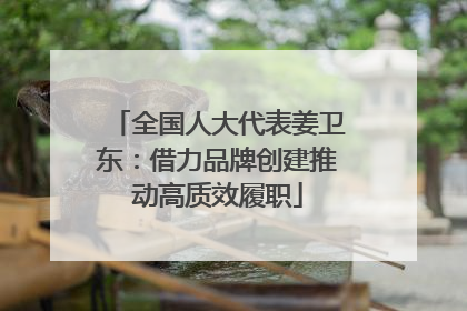 全国人大代表姜卫东：借力品牌创建推动高质效履职
