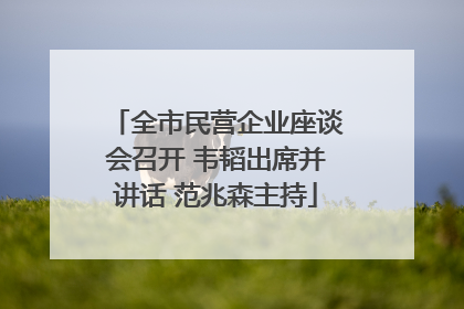 全市民营企业座谈会召开 韦韬出席并讲话 范兆森主持